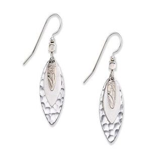 Silver Forest Earrings Silver Triple Layer Ellipses