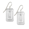 Silver Forest Earrings Silver Rectangle in Rectangle