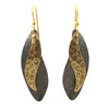 Silver Forest Earrings Gold Feather Cascade