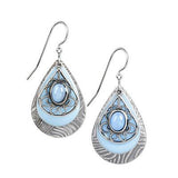 Silver Forest Earrings Silver Blue Stone on Paisley Teardrop