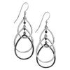 Silver Forest Earrings Silver Black Oval Layers