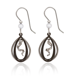 Silver Forest Earrings Open Twist Duo Spiral Silver Drop