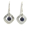 Silver Forest Earrings Silver Open Diamond with Blue Bead