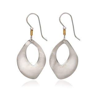 Silver Forest Earrings Organic Open Diamond Matted Silver