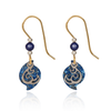 Silver Forest Open Curl on Blue Paisley Earrings