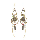 Silver Forest Clock Works W/ Wisp & Beads Earrings