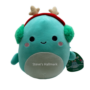 christmas-squishmallow-nessie-the-teal-sea-dino-with-earmuffs-12-stuffed-plush-by-kelly-toy