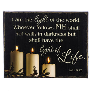 I am the Light of the World John 8:12 Light Up 8"x6" Picture Canvas