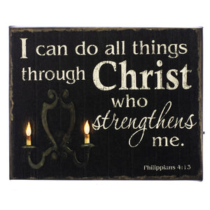 I Can Do All Things Through Christ Who Strengthens Me Light Up 8"x6" Picture Canvas