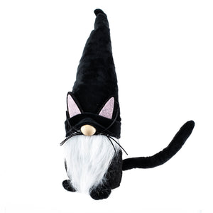 12" Black Cat Kitty Gnome