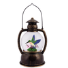 10.25" Green and Blue Hummingbird and Hibiscus Glitter Water Lantern