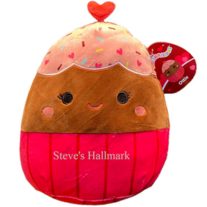 Valentine Squishmallow Ottie the Chocolate Cupcake with Hearts 5" Stuffed Plush by Kelly Toy