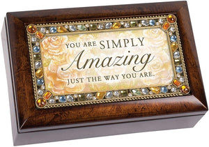 You are Simply Amazing Amber Jewelry Petite Music Box Plays You Light Up My Life 