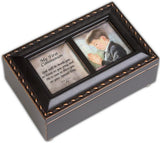 First Communion God Beside You Matte Black Jewelry Music Box Plays Handel's Hallelujah 