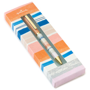 Hallmark Peach and Pastel Striped Pen
