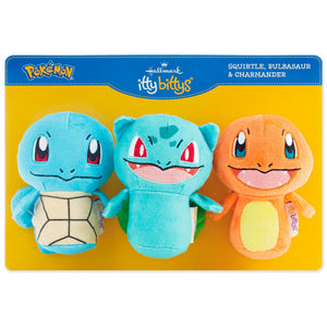 Hallmark itty bittys® Pokémon Plush Set of 3 Squirtle, Charmander, and Bulbasaur