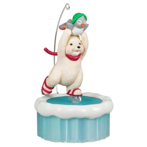 Hallmark 2023 Skating Snowball and Tuxedo Ornament With Motion