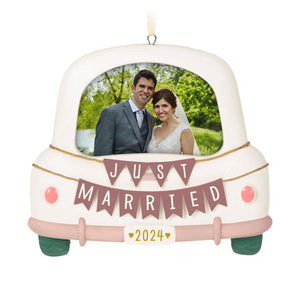 Hallmark Just Married 2024 Porcelain Photo Frame Ornament