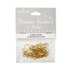 Hallmark 2023 Mini Brass Ornament Hooks, Set of 25