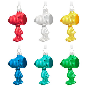 Hallmark 2023 The Peanuts® Gang Snoopy Glass Ornaments, Set of 6