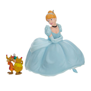 Hallmark 2023 Disney Cinderella Jaq and Gus Love Cinderelly Christmas Ornaments, Set of 2