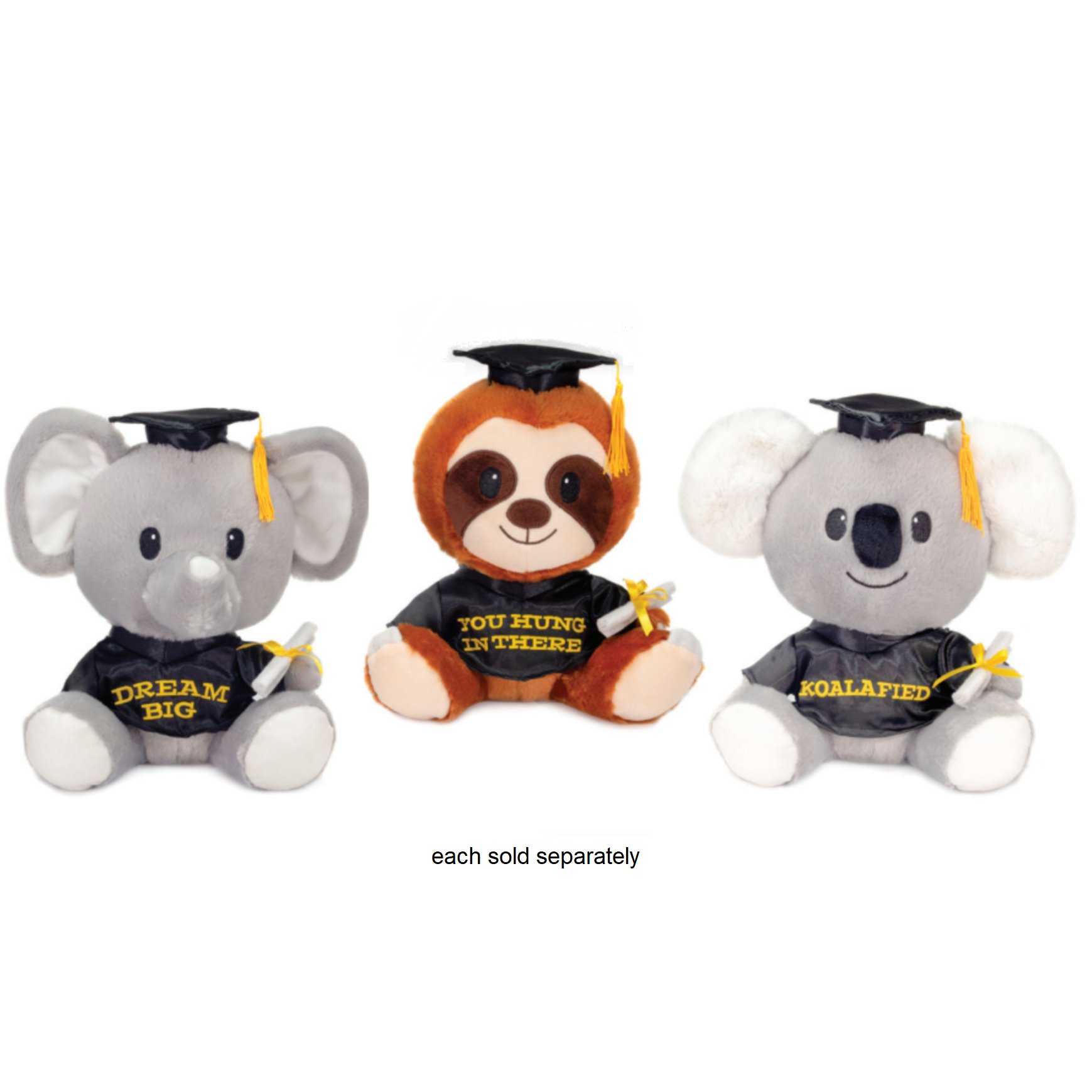 Graduation sloth top plush