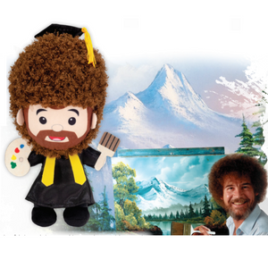 10" Bob Ross Stuffed Plush in Graduation Cap and Gown