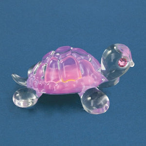 Pink Little Turtle Glass Figurine