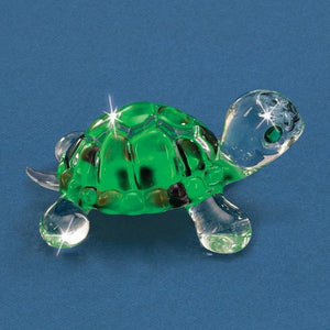 Green Little Turtle Glass Figurine