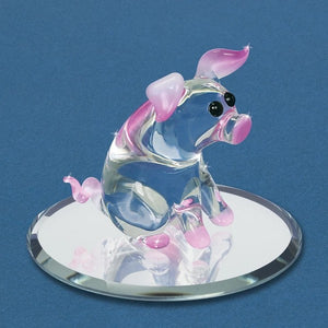 Charming Barn Yard Pink Pig Glass Figurine