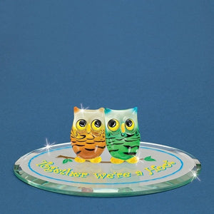Together We're a Hoot Owl Couple  Glass Figurine