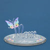 I Love You, Mom with Rainbow Butterfly and Pink Crystals Glass Figurine