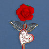 I Love You Red Rose On Stem Glass Figurine