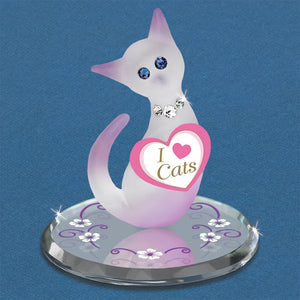 Glass Baron Pink Cat "I Love Cats"