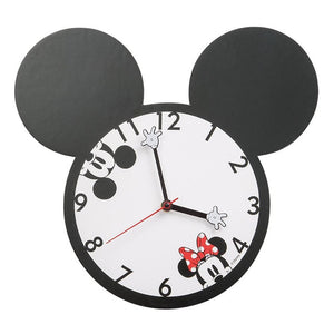 Disney Mickey and Minnie Ear Shaped 13.5" Wood Wall Clock