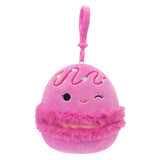 Valentine Squishmallow Middy the Winking Pink Macaron 3.5" Clip Stuffed Plush by Kelly Toy