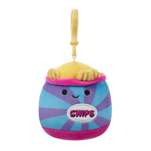 Squishmallow Neon Junk Food Squad Patricia the Purple Bag of Chips 3.5" Clip Stuffed Plush by Kelly Toy