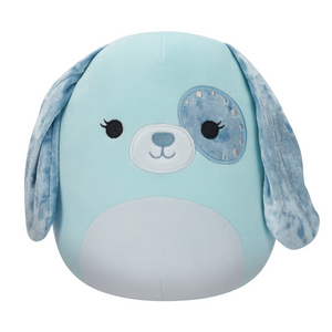 Squishmallow Linnea the Light Aqua Velvet Dog with Eye Patch 5" Stuffed Plush by Kelly Toy