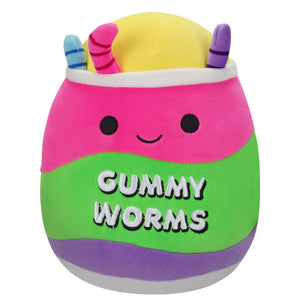 Squishmallow Neon Junk Food Squad Silver the Bag of Gummy Worms 5" Stuffed Plush by Kelly Toy