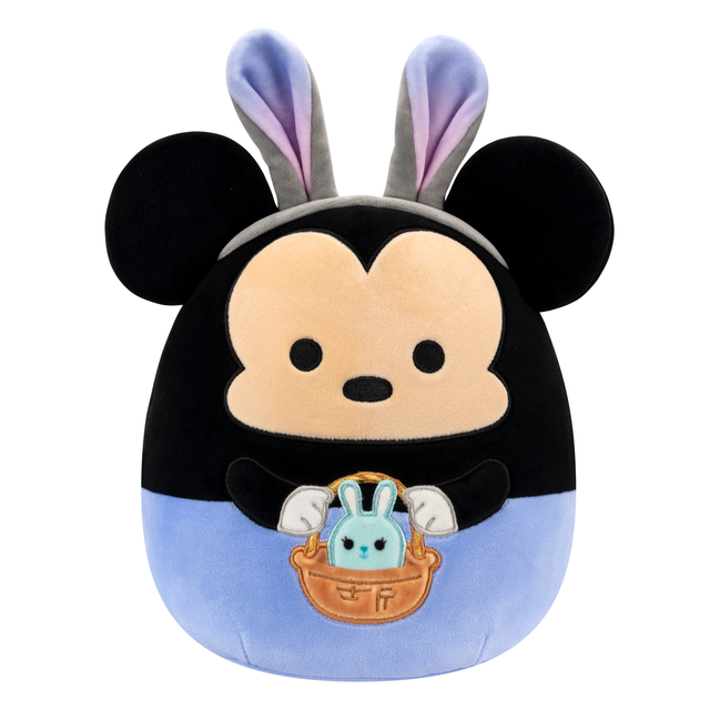 Spring Squishmallow Disney Mickey in Blue Pants with Bunny Ears