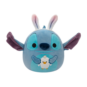 Spring Squishmallow Disney Stitch with Easter Bunny Ears and White Chick 8" Stuffed Plush by Kelly Toy