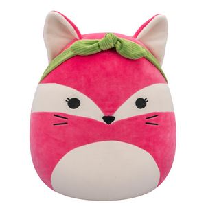  Spring Squishmallow Peyton the Pink Fox with Green Head Bandana 8" Stuffed Plush by Kelly Toy