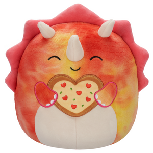 Valentine Squishmallow Trinity the Pink Triceratops I Got That Pizza 8" Stuffed Plush by Kelly Toy