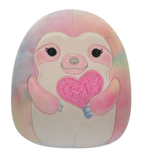 Valentine Squishmallow Whim the Rainbow Sloth I Got That Cotton Candy 8" Stuffed Plush by Kelly Toy