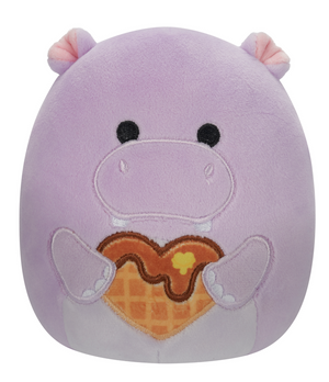 Valentine Squishmallow Hanna the Purple Hippo I Got That Waffle 8" Stuffed Plush by Kelly Toy
