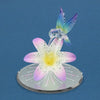 Lavender Tiger Lily with Hummingbird Glass Figurine