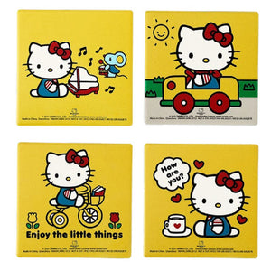 Hello Kitty Ceramic Yellow Coasters Set of 4
