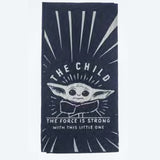 Star Wars The Mandalorian The Child Baby Yoda Grogu Tea Towel The Force is Stronger With This Little One Black Dish Towel