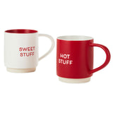 Hallmark Sweet Stuff and Hot Stuff Stacking Mugs Set of 2