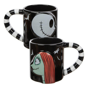 The Nightmare Before Christmas Jack & Sally 20 oz. Sculpted Ceramic Mugs Set of 2